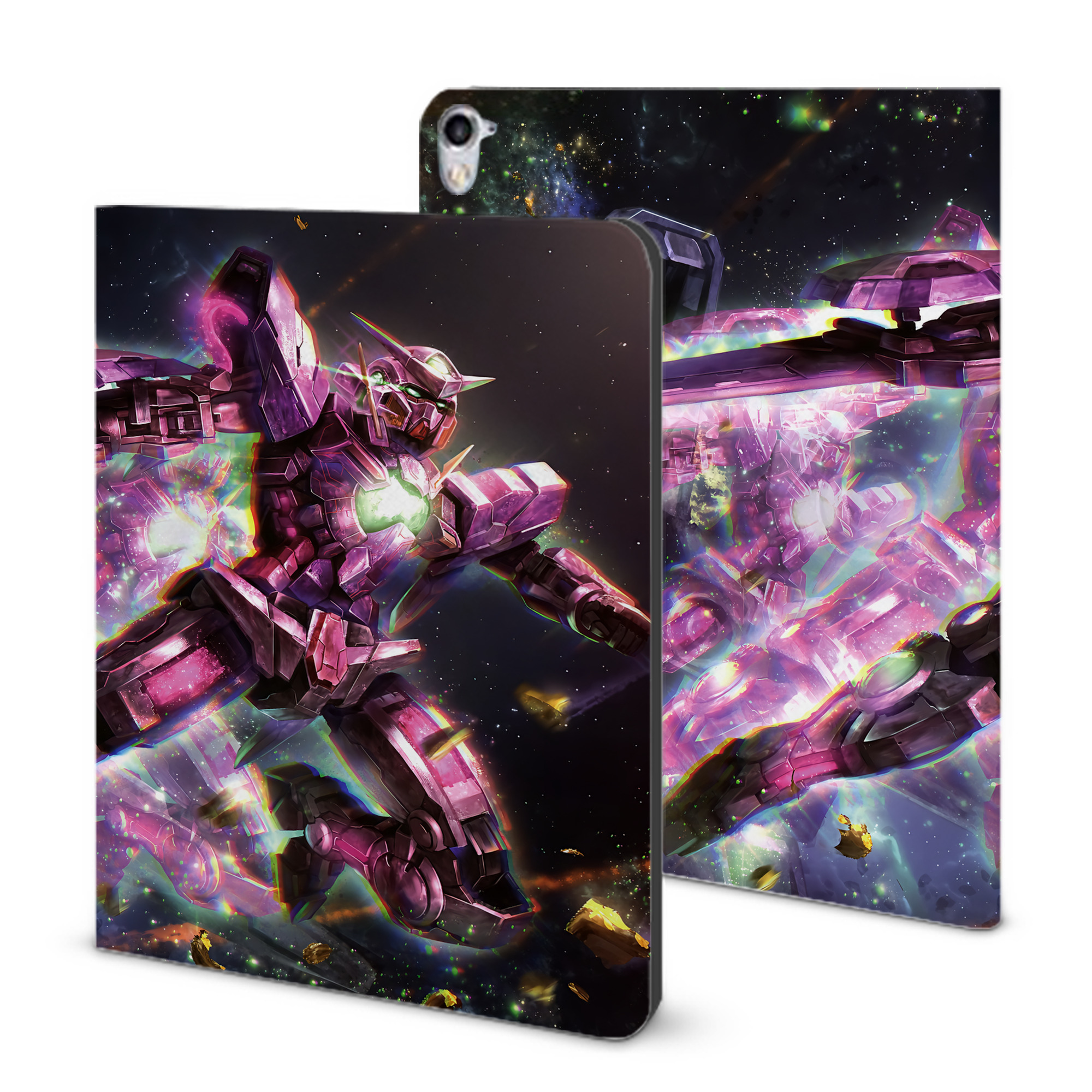 （画像用） 機動戦士ガンダム Mobile Suit Gundam IPad ケース ブック型 PUレザー TPU 耐衝撃 軽量 薄型 ペン収納なし 全面保護 IPad 各モデル対応